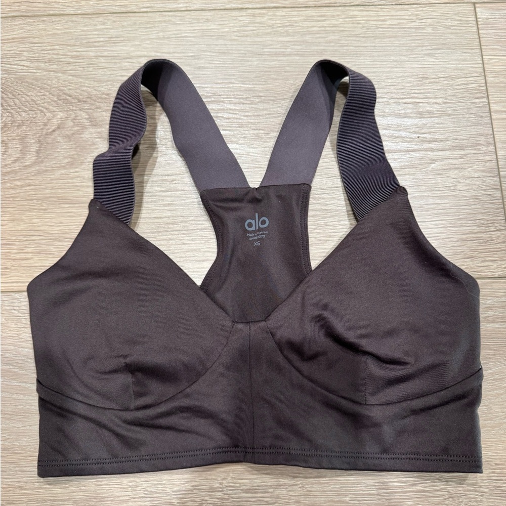 ALO Yoga Dark Brown Sports Bra